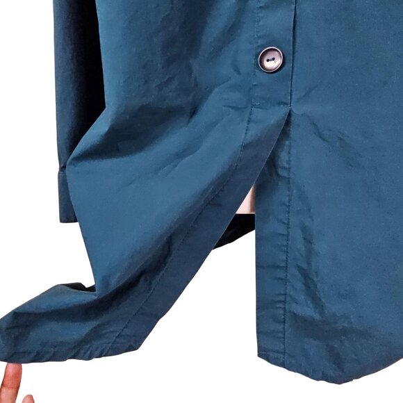 IC by Connie K Teal Button-Down Tunic Shirt Sz M Architectural Lagenlook Artsy - Picture 4 of 10